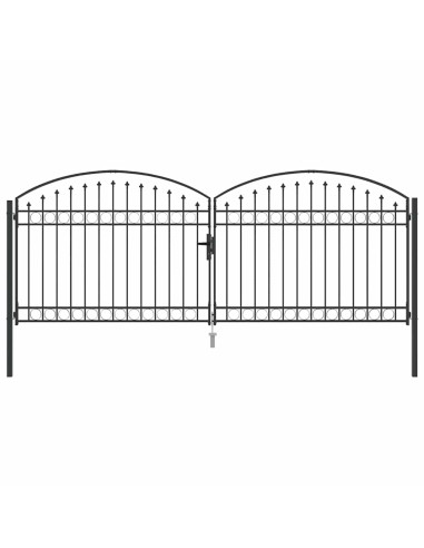 Cancello per recinzione ASSEN 401 x 200 cm Acciaio Grigio