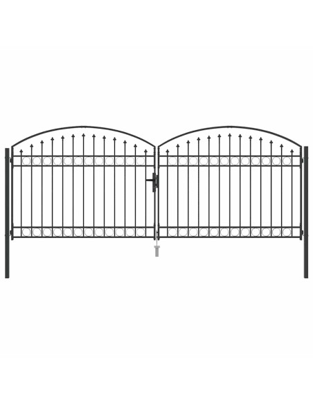 Cancello per recinzione ASSEN 401 x 200 cm Acciaio Grigio