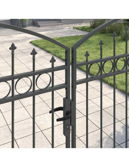 Cancello per recinzione ASSEN 401 x 200 cm Acciaio Grigio