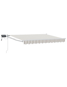 Tenda retrattile manuale con LED Grigio chiaro e bianco