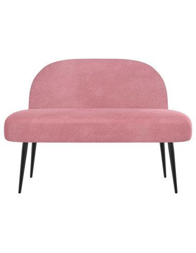 Panchina imbottita con schienale Rosa 110 x 60 x 76 cm Velluto