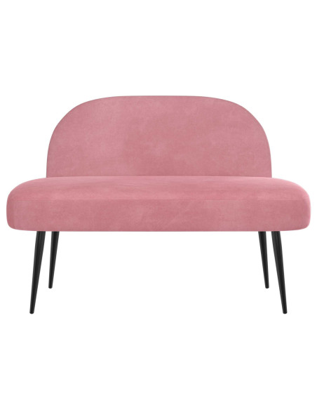 Panchina imbottita con schienale Rosa 110 x 60 x 76 cm Velluto