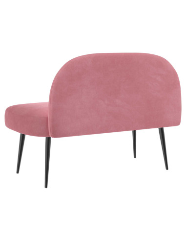 Panchina imbottita con schienale Rosa 110 x 60 x 76 cm Velluto