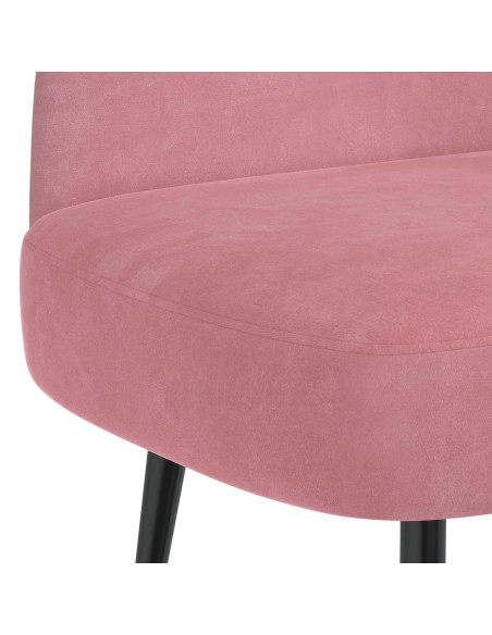 Panchina imbottita con schienale Rosa 110 x 60 x 76 cm Velluto