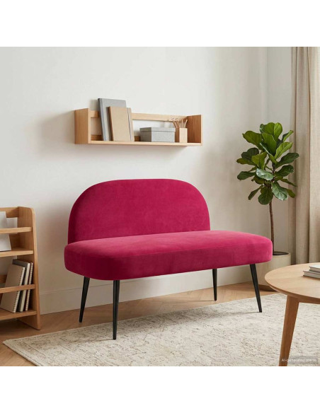 Panchina imbottita con schienale Rosso vino 110 x 60 x 76 cm