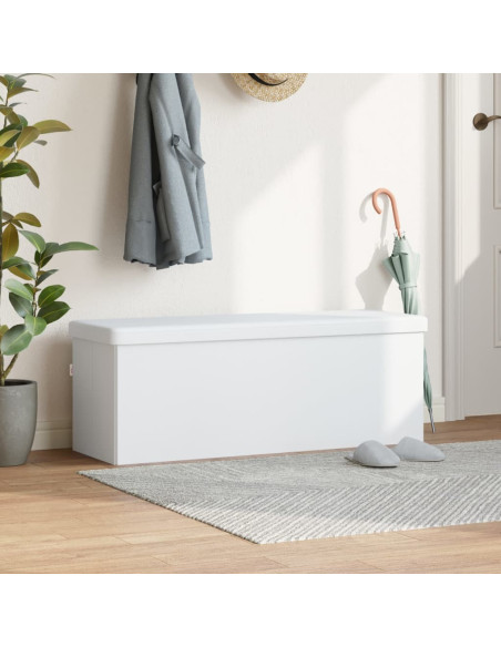 Panca Portaoggetti Pieghevole Bianca in PVC