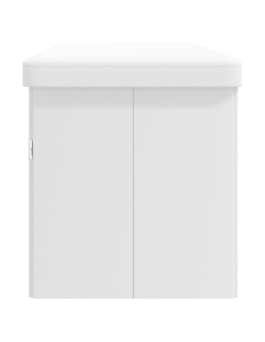 Panca Portaoggetti Pieghevole Bianca in PVC