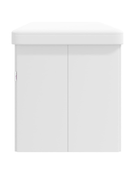 Panca Portaoggetti Pieghevole Bianca in PVC