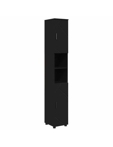 Mobile da Bagno con archiviazione Nero 30 x 35 x 192 cm