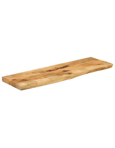 Piano Tavolo 100x20x2,5cm Bordi Vivi Legno di Mango Grezzo