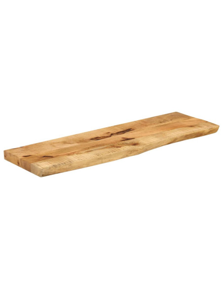 Piano Tavolo 100x20x2,5cm Bordi Vivi Legno di Mango Grezzo