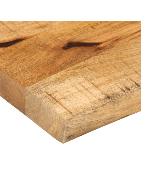 Piano Tavolo 100x20x2,5cm Bordi Vivi Legno di Mango Grezzo