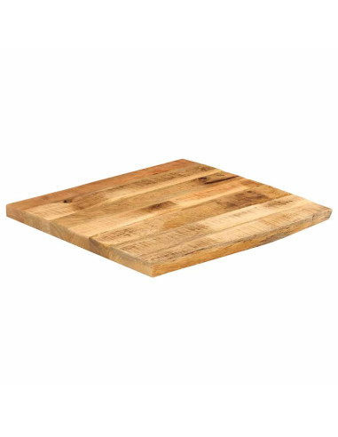Piano Tavolo 80x80x3,8cm Bordi Vivi Legno Massello Mango Grezzo