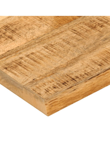 Piano Tavolo 80x80x3,8cm Bordi Vivi Legno Massello Mango Grezzo