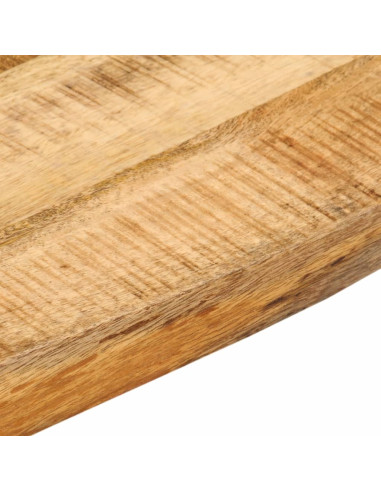 Piano Tavolo 80x80x3,8cm Bordi Vivi Legno Massello Mango Grezzo