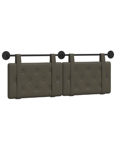 Testata appesa Grigio 150 x 55 x 5 cm Pelle Sintetica