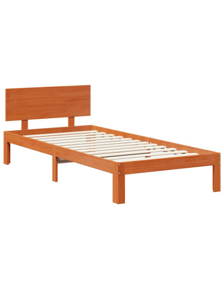 Struttura del letto 3 pcs Marrone cerato Legno di Pino Massello