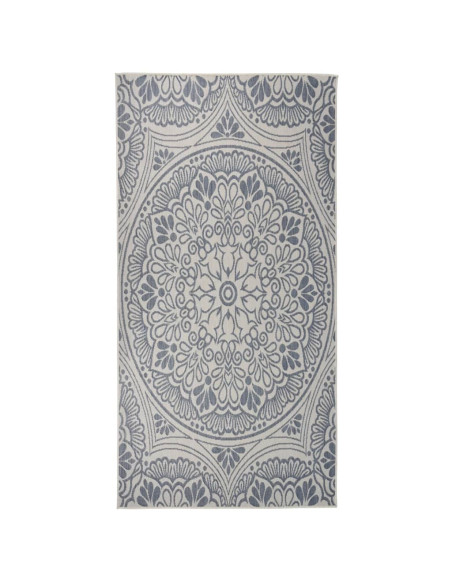 Tappeto da Esterni a Tessitura Piatta 100x200 cm Motivo Blu