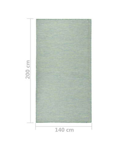 Tappeto da Esterni a Tessitura Piatta 140x200 cm Turchese