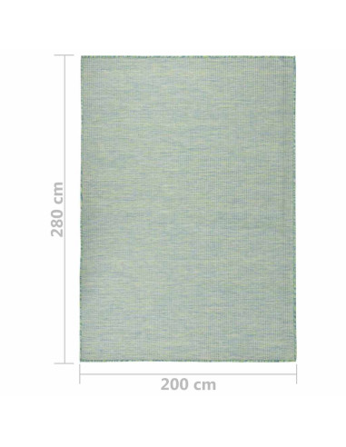 Tappeto da Esterni a Tessitura Piatta 200x280 cm Turchese