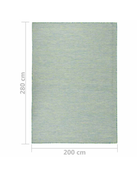 Tappeto da Esterni a Tessitura Piatta 200x280 cm Turchese
