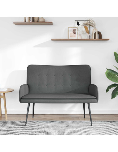 Divano a 2 Posti Grigio scuro 115 x 61 x 87 cm Tessuto