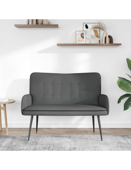 Divano a 2 Posti Grigio scuro 115 x 61 x 87 cm Tessuto
