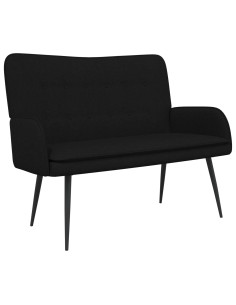 Divano a 2 Posti Nero 115 x 61 x 87 cm Tessuto 2