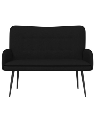 Divano a 2 Posti Nero 115 x 61 x 87 cm Tessuto