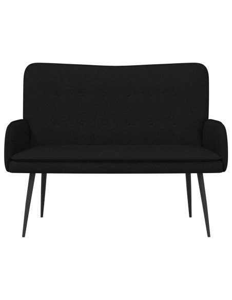 Divano a 2 Posti Nero 115 x 61 x 87 cm Tessuto