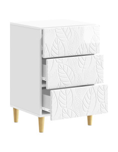 Comodino Bianco Lucido 43 x 39,5 x 66,5 cm Legno ingegnerizzato 2