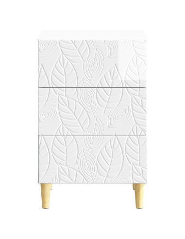 Comodino Bianco Lucido 43 x 39,5 x 66,5 cm Legno ingegnerizzato