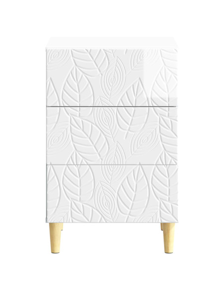 Comodino Bianco Lucido 43 x 39,5 x 66,5 cm Legno ingegnerizzato