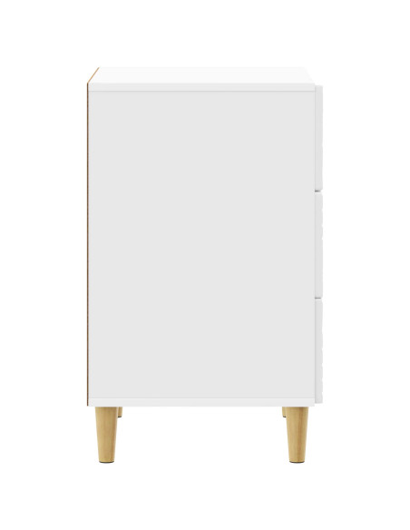 Comodino Bianco Lucido 43 x 39,5 x 66,5 cm Legno ingegnerizzato