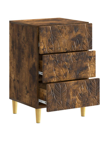 Comodino Rovere Fumo 43 x 39,5 x 66,5 cm Legno ingegnerizzato