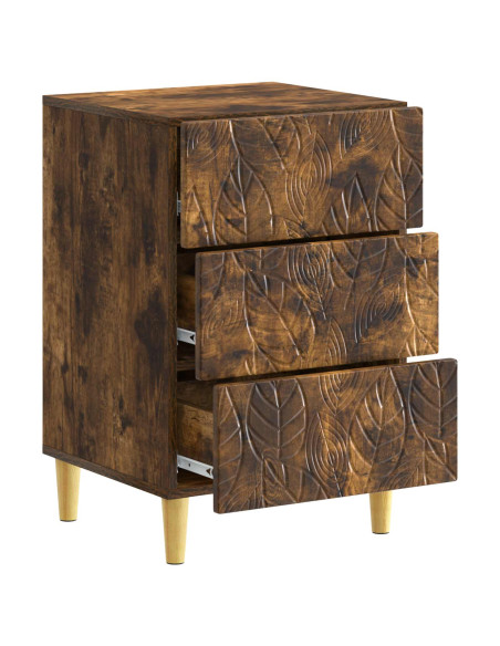 Comodino Rovere Fumo 43 x 39,5 x 66,5 cm Legno ingegnerizzato