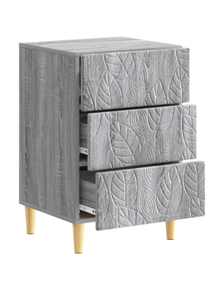 Comodino Sonoma grigio 43 x 39,5 x 66,5 cm Legno ingegnerizzato