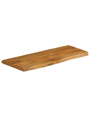 Piano Tavolo 90x40x2,5 cm Bordi Vivi in Legno Massello di Mango