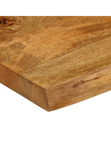 Piano Tavolo 90x40x2,5 cm Bordi Vivi in Legno Massello di Mango