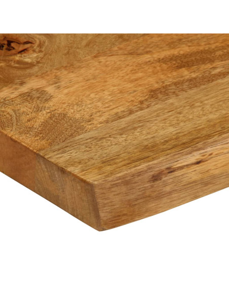 Piano Tavolo 90x40x2,5 cm Bordi Vivi in Legno Massello di Mango
