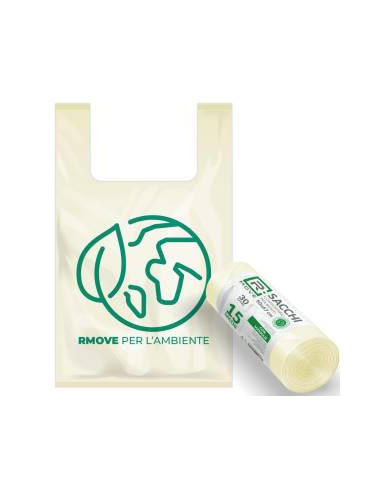 RMove Sacchi BiodegradabiliPer Rifiuti 50x67cm 1Rot/15pz 30LT