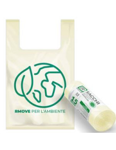 RMove Sacchi Biodegradabili per Rifiuti 42x52cm 1Rot/15pz 15LT