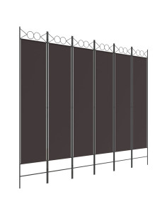 Divisorio a 6 Pannelli Marrone 240x200 cm in Tessuto 2