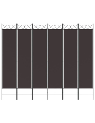 Divisorio a 6 Pannelli Marrone 240x200 cm in Tessuto