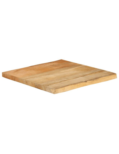 Piano Tavolo 80x80x3,8 cm Bordi Vivi in Legno Massello Mango