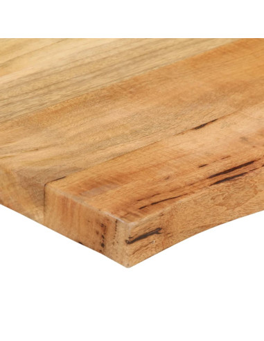 Piano Tavolo 80x80x3,8 cm Bordi Vivi in Legno Massello Mango