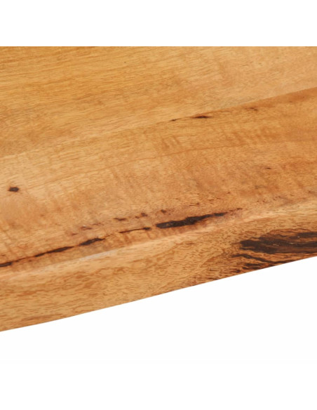 Piano Tavolo 80x80x3,8 cm Bordi Vivi in Legno Massello Mango