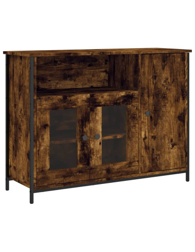 Credenza Rovere Fumo 100x35x75 cm in Legno Multistrato