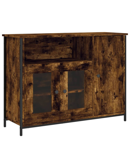 Credenza Rovere Fumo 100x35x75 cm in Legno Multistrato