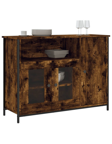 Credenza Rovere Fumo 100x35x75 cm in Legno Multistrato